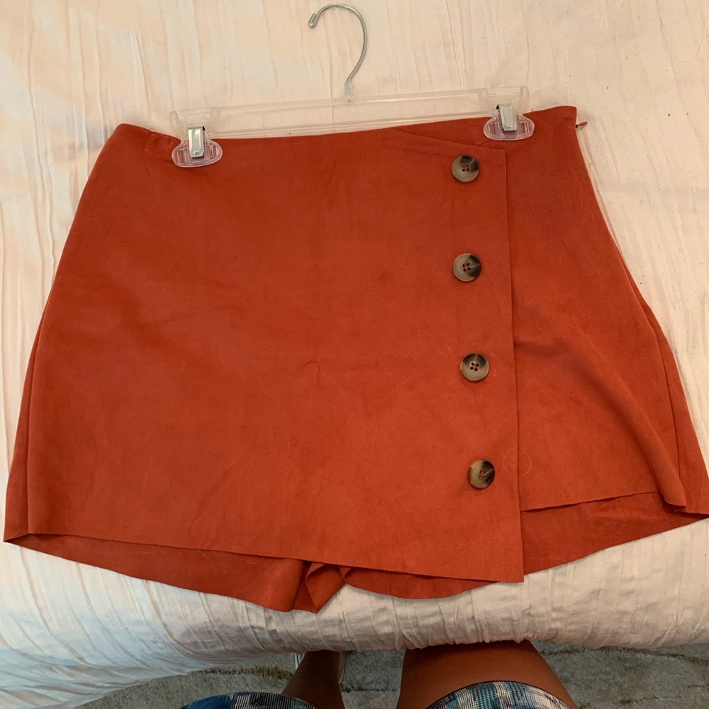 Naked Zebra Orange Suede Skort